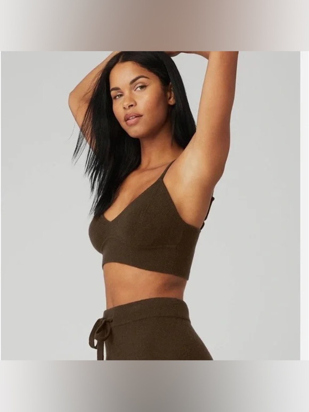 Alo Yoga Cashmere Jet Set Bra - Espresso - XS